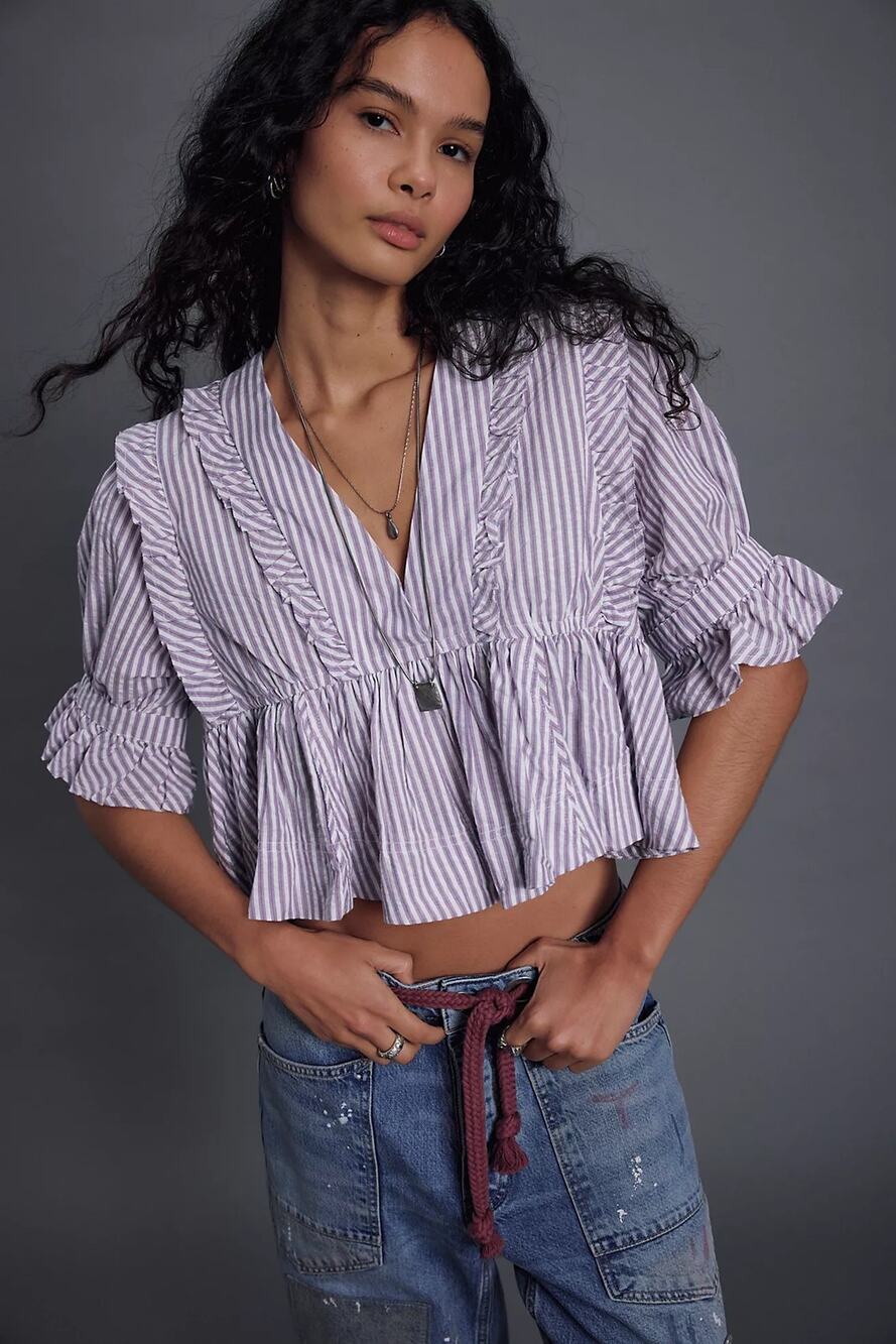 NWT We The Free Miley Cotton Top in Vintage Combo Size Large